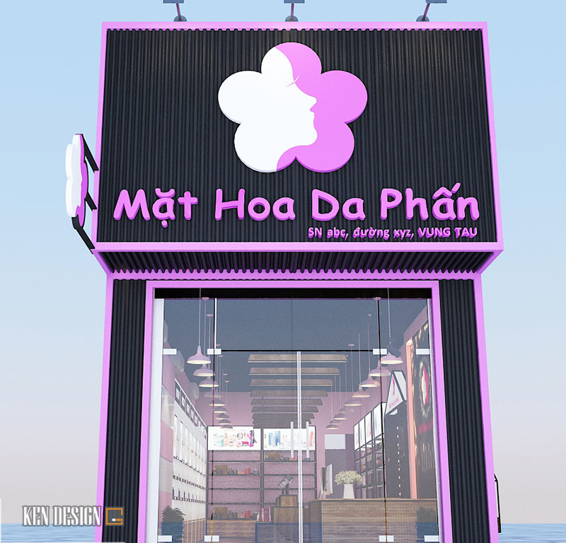 Thiết kế shop mỹ phẩm Mặt Hoa Da Phấn